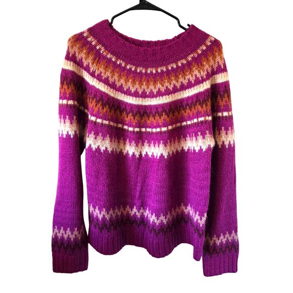 Easel Womens Fair Isle Sweater Size Large Purple - Picture 1 of 4
